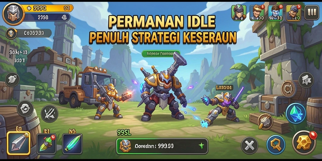 Tampilan gameplay mendebarkan dalam 99SL yang menampilkan strategi Idle.