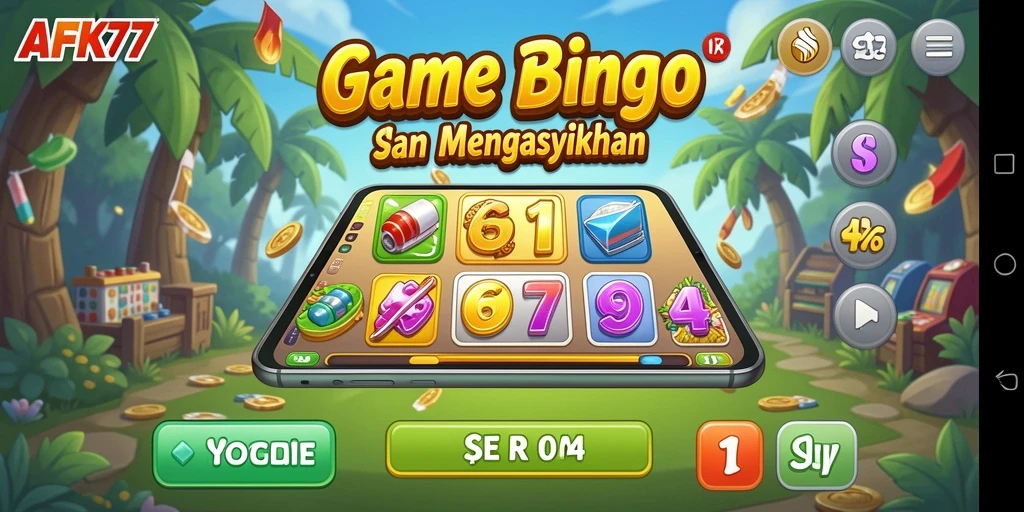 Tampilan gameplay AFK77 yang menampilkan papan Bingo yang menarik dan interaktif.
