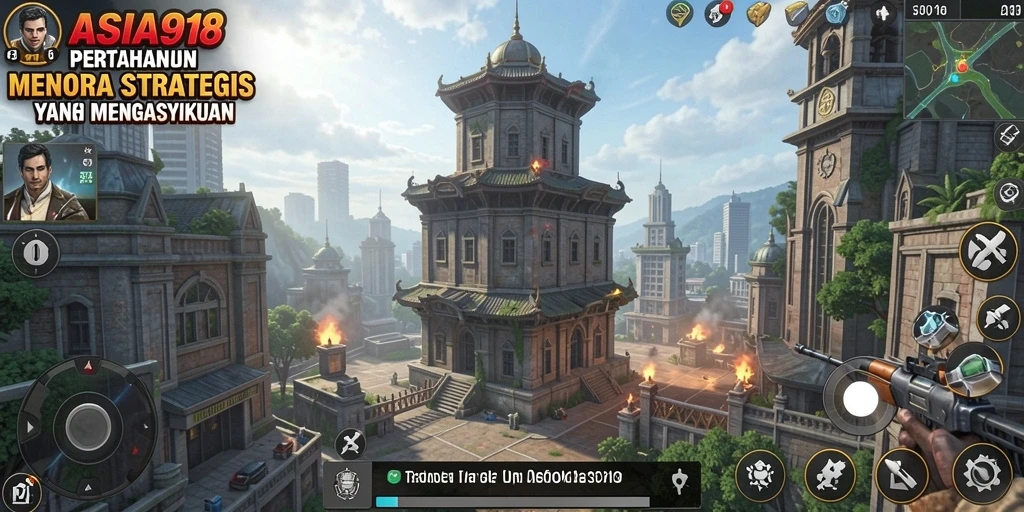 Tampilan gameplay seru dalam ASIA918 Tower Defense.