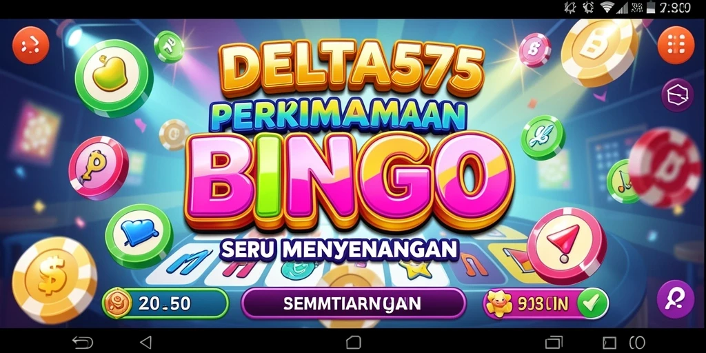 Screenshot DELTA575 menampilkan antarmuka gameplay Bingo yang menarik.