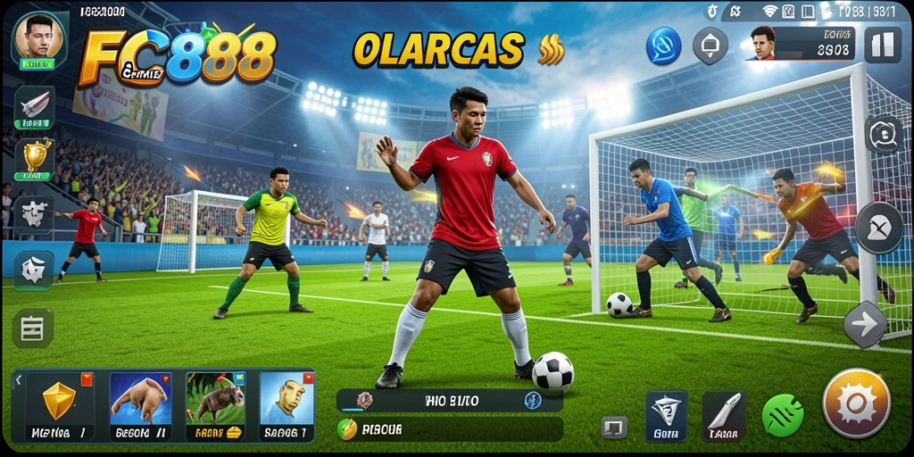 Screenshot dari gameplay seru FC888 yang menampilkan aksi olahraga.