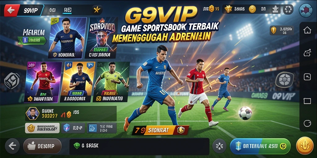Tangkapan layar utama G9VIP menampilkan antarmuka taruhan olahraga yang menarik.