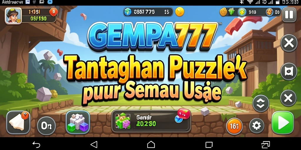 Screenshot gameplay GEMPA777 menampilkan berbagai tantangan puzzle yang menantang.