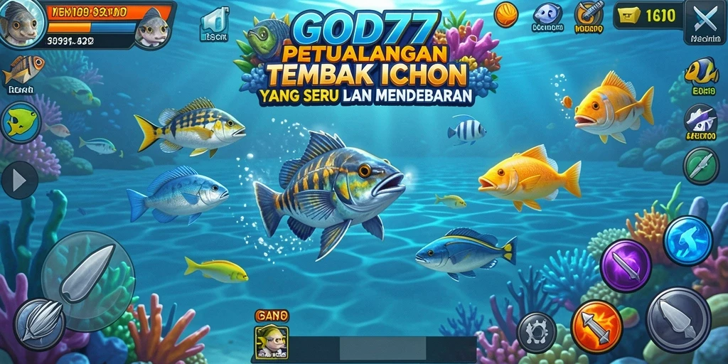 Gameplay Tembak Ikan yang mendebarkan dengan efek visual menawan.