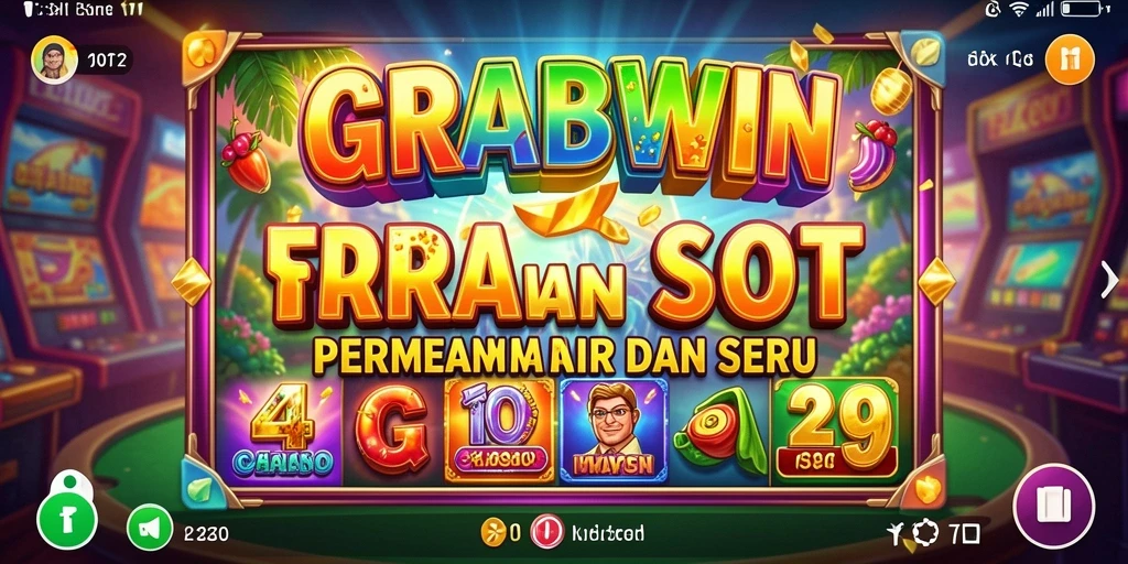 Tampilan gameplay menarik dari GRABWIN yang penuh warna.