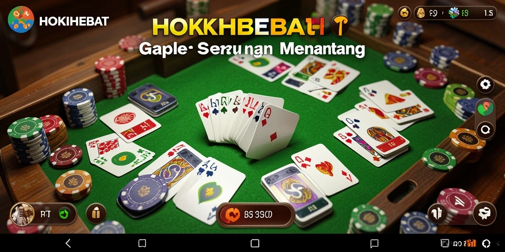 Tangkapan layar menampilkan gameplay seru HOKIHEBAT di mode Gaple.