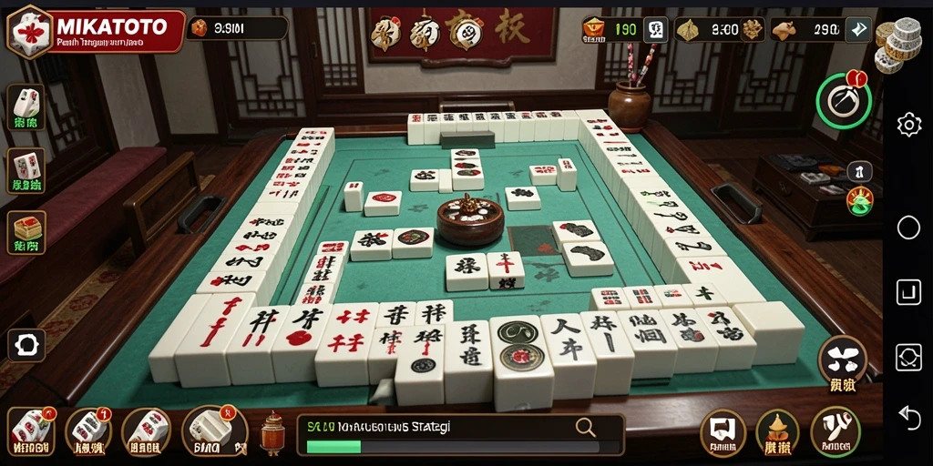 Screenshot gameplay MIKATOTO yang menunjukkan tantangan Mahjong.