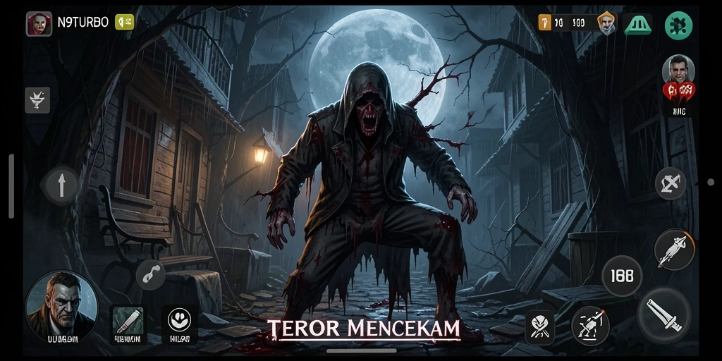 Gameplay N9TURBO yang mencekam dan penuh ketegangan.