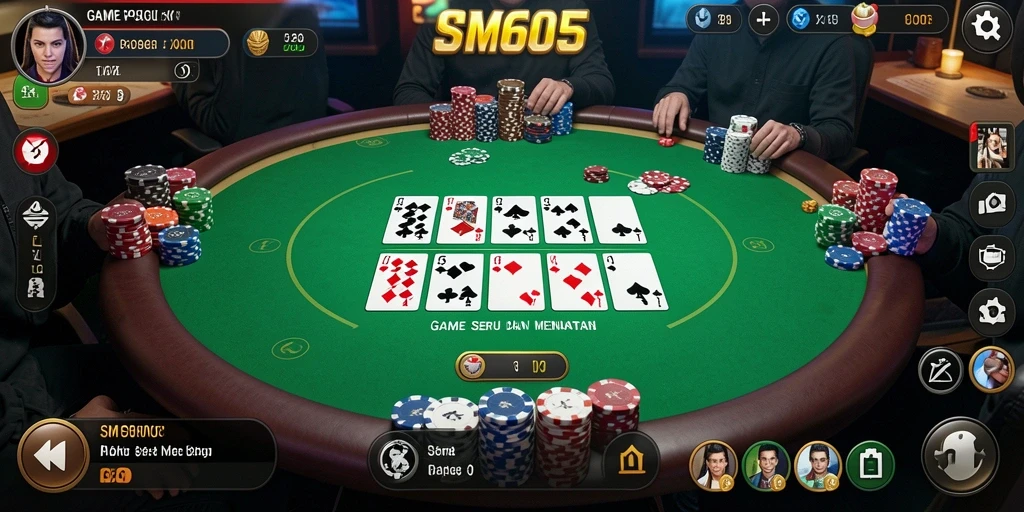 Tampilan gameplay poker yang seru di SM605.