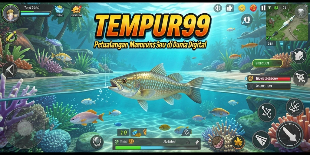 Screenshot menunjukkan momen mendebarkan saat memancing ikan besar.