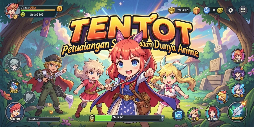 Tangkapan layar menggambarkan karakter dalam petualangan seru di TENTOTO.